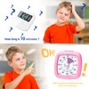 Secura 60-Minute Visual Timer, Silent Study Timer for Kids and Adults, Time Clocks, Time Management Countdown Timer for Teaching (Pink)