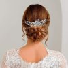 Yean Wedding Hair Comb Silver Rhinestones Opal Crystal Vintage Bridal Hair Clips Accessories for Brides and Bridesmaids