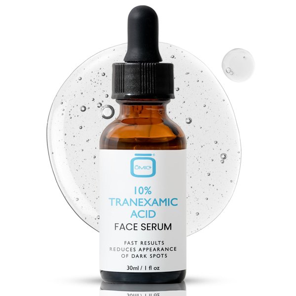 10% Tranexamic Acid Serum for Face - 1 fl oz / 30ml - Skin Brightening Serum, For Brown Spots, Even Out Skin Tone - with Hyaluronic Acid, Glycerin, Natural formula, by OMIC