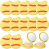 Blushtier 12 Pcs Softball Foldable Travel Mirror Hair Brushes Round Portable Folding Pocket Hair Brush Mini Hair Comb with Compact Makeup Mirror for Women Girls Softball Team Gift Sport Party
