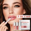 Tiejdhr 3Pcs Plumping Lip Oil, Lip Glow Oil Tinted Lip Balm Lip Care, Long Lasting Nourishing, Transparent Toot Lip Oil Repairing Lip Lines and Prevents Dry Cracked Lip Plumper (Lip Gloss- B Set)