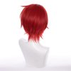 Mystylecos Suou Tsukasa Wig Red Short Anime Synthetic Costume Wig Ensemble Stars Cosplay Wig