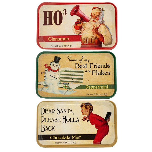 Novelty Christmas Mint Tins Gift (Set of 3) (Naughty Mints)