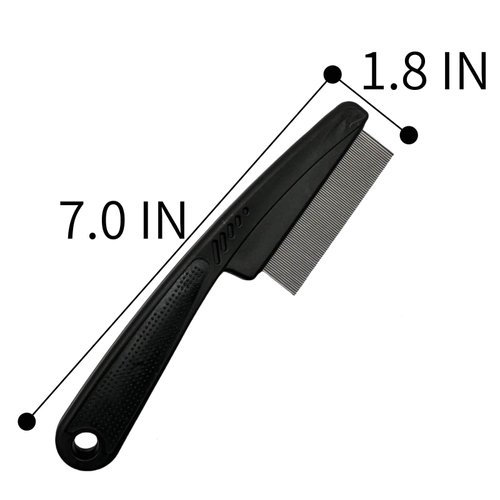 Yumflan Dandruff Comb, Stainless Steel Fine Tooth Dandruff Remover, Professional Hair Comb for Kids and Adults (Black)