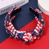 CEALXHENY 4th of July Headbands for Women, 4th of July Accessories, American Flag Patriotic Headbands, Rhinestone Pearl Knotted Headbands Beads Embellished Jeweled Headbands Holiday Gifts (US Flag D)
