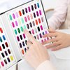vnjaoi 120 Nail Color Chart Display Book, Plastic Nail Swatches Nail Gel Color Card with 240PCS Natural Colours Replacement Nails Nail Art for Nail Salons, DIY Nail Art at Home (Black)