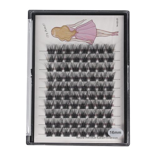 Bodermincer D Curl Wide Cluster Clusters Individual Lashes Mink Cluster Eyelash Extension Natural 3D Russian Volume Faux Eyelashes Individual Lashes Makeup 10-18mm to Choose (16MM)