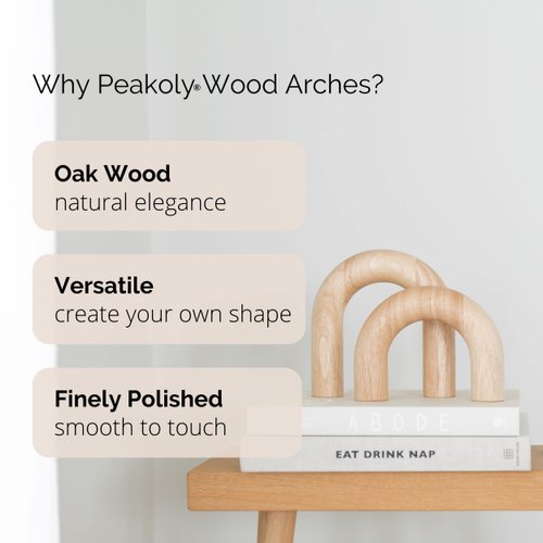 PEAKOLY Wood Arch Decorative Objects - Suitable for Coffee Table Decor, Neutral Home Decor for Shelves, Shelf Decor Aesthetic, Modern Bookshelf Decor, Entryway Decor, Home Decorations for Living Room