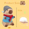 Capybara Plush with 10 Pcs Capybara Costume Fall and Winter Style Dress Up,Christmas Plush, Christmas Stuffed Animals, Capybara Stuffed Animal Birthday Gifts for Boys and Girls (Daily-B)