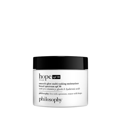 philosophy hope in a jar smooth-glow multi-tasking face moisturizer + spf 30 - with pro-vitamin P, glycolic acid & hyaluronic acid - provides deep & long-lasting hydration - 2 fl oz.