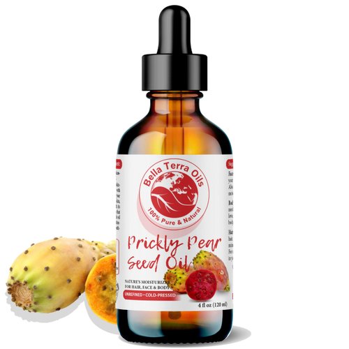 Bella Terra Oils - Prickly Pear Oil 4oz - Sourced from Pure Cactus Enclaves, Packed with Fatty Acids & Flavonoids, Impeccable for Silken Skin
