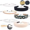 LAPOHI 6 Pieces Headbands for Women Cute Hair Hoop Non Slip, Fashion Peral Headband for Girls, Aesthetic Designs Flower Preppy Wide Thin Headbands Set