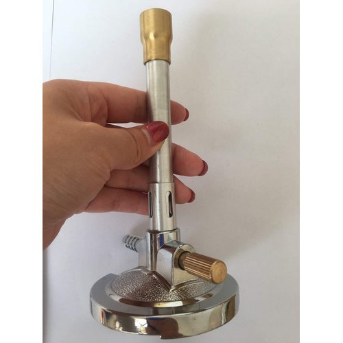 Lab Bunsen Burner, Air & Gas Adjustment with Flame Stabilizer for Natural Gas & Propane & Lab Heating