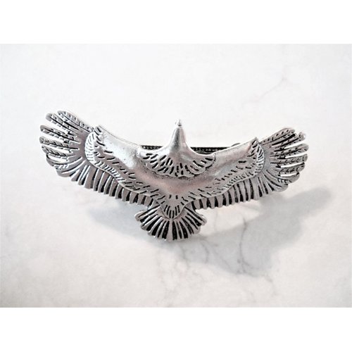 Generic Silver or bronze metal eagle bird hair clip barrette (Primary color: Silver), 1 Count (Pack of 1)