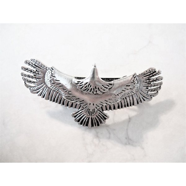 Generic Silver or bronze metal eagle bird hair clip barrette (Primary color: Silver), 1 Count (Pack of 1)