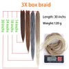 Mayloss 6 Packs/Lot (14/18/24/30) inch 1cm 20 Strands/Pack Thin 3X Box Braid Crochet Hair Extensionin Diameter 3X Synthetic Braid Hair Extensions Crochet Braids Hair Color(30Inch 30)