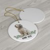 Funny Personalized Name Polish Lowland Sheepdog Cream Grey Gifts 2025 Christmas Tree Ornaments Circle Ceramic