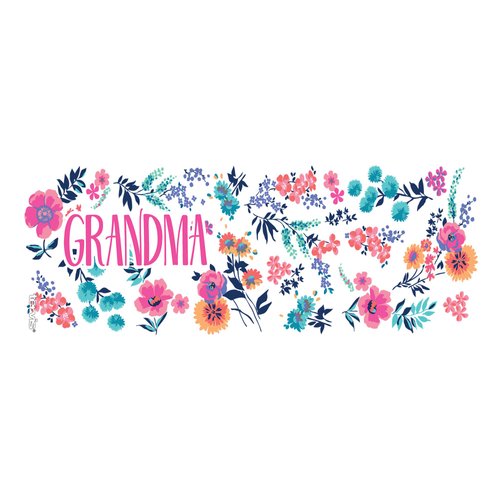 Tervis Made in USA Double Walled Dainty Floral Mother's Day Insulated Tumbler Cup Keeps Drinks Cold & Hot, 16oz Mug, Grandma