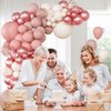 147pcs Boho Dusty Pink Balloon Garland Arch Kit, Dusty Rose Blush Pink Sand White Balloons for Wedding Bridal Birthday Girl Boho Baby Shower Party Decorations