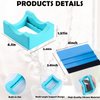 Silicone Cup Cradle with Built-in Slot for Crafts Use to Apply Vinyl Decals for Tumblers, Small Stand Cup Holder with Felt Edge Squeegee for Bottles（Cyan)
