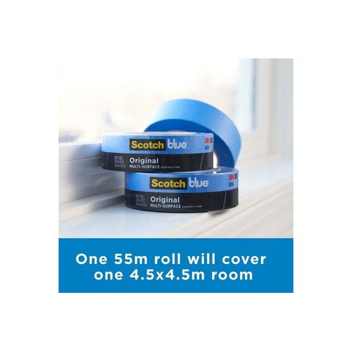 ScotchBlue Original Multi-Surface Painter's Tape, Blue, Paint Tape Protects Surfaces and Removes Easily, Multi-Surface Painting Tape for Indoor and Outdoor Use, 1.41 Inches x 60 Yards, 1 Rolls