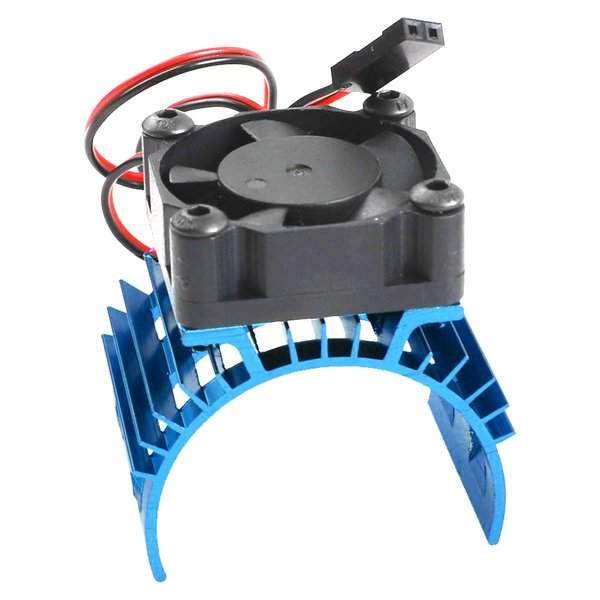 ShareGoo Alloy Heat Sink Heatsink with 5V Cooling Fan for 1/10 Car 540 550 3650 Size Brushless Engine Motor RC Car Truck Buggy Crawler,Blue