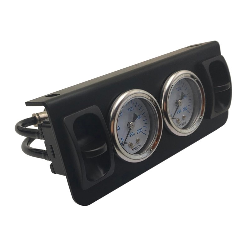 NYSUS Dual Air Gauge Controller Panel – Paddle Valve, 200 PSI, 1/8 NPT, With Panel