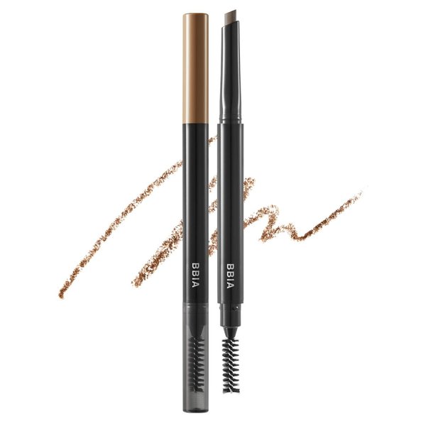 BBIA Last Auto Eyebrow Pencil 5 Colors – No Sebum Brow Definer Retractable Pencil with Dual-Sided Brush Waterproof Longlasting Shape & Define & Fill Eye Brow Vegan Korean Makeup (05 WALNUT BROWN R)