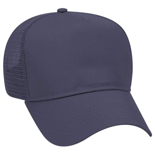 OTTO Cotton Blend Twill 5 Panel Pro Style Mesh Back Trucker Hat - Navy