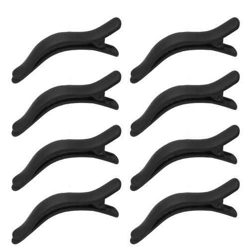 ACO-UINT 8 Pack Black Hair Clips for Styling Sectioning, Alligator Hair Clips Salon Hair Clips Alligator Clips for Hair, Flat Claw Clips Hair Styling Clips Hair Accessories for Women