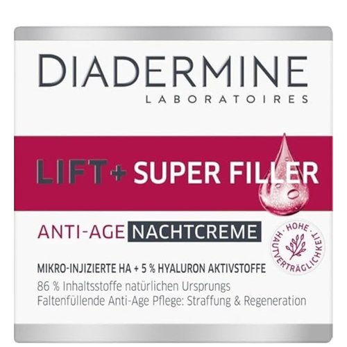 Diadermine Lift + Superfiller Hyaluron Anti-Age Night Cream - 1.76 Fl.oz (50 ml)