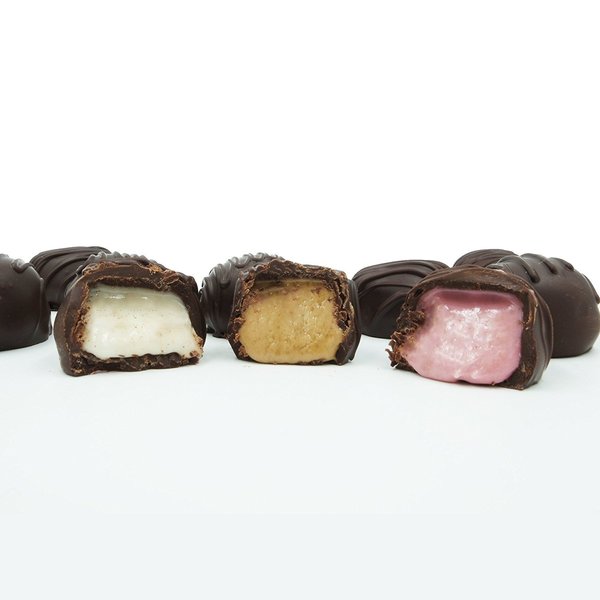 Philadelphia Candies Dark Chocolate Covered Assorted Creams (Soft Center Chocolates), 1 Pound Gift Box