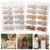 Fancy Clouds 20 Pack Baby Hair Clips for Girls Toddler,Neutral Fully Lined Fabric Snap Clips Pins With Flower print,Handmade Hair Accessories Barrettes for School Age Kids Children Women Gifts