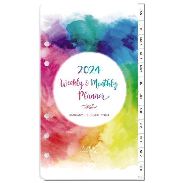 2024 Planner Refills - Planner Refills 2024, 2024 Weekly and Monthly Planner Refills, A6 Planner Inserts, 3.75 x 6.75 inch, 6 Holes, 2024 Planner Inserts from Jan.2024-Dec.2024, A6 Planner Refills -