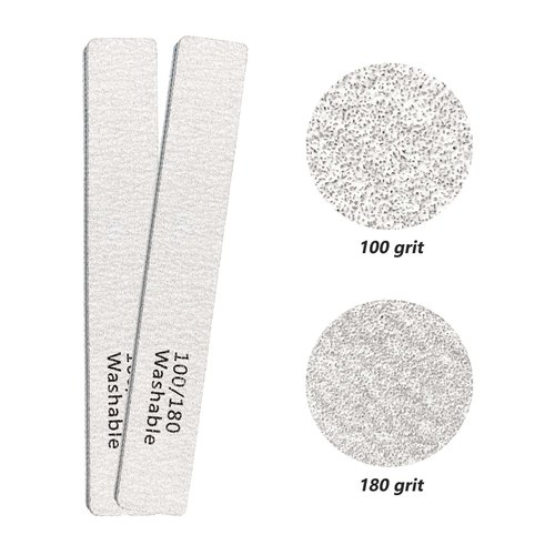 Nail File, 24 Pack Professional Reusable Washable Nail Files, 100/180 Grit Double Sides Professional Manicure Tools Kit, Nail Styling Tools for Home Salon