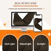 Full Shine Clip in Hair Extensions Real Human Hair Dark Brown Clip in Hair Extensions 18 Inch Invisible Pu Human Hair Clip in Extensions Straight Seamless Extensions Clip in Human Hair 8 Pcs 120Gram