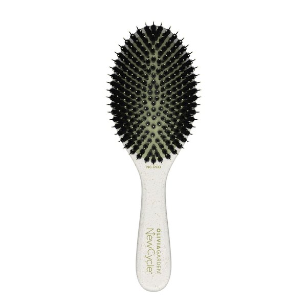 Olivia Garden NewCycle Round Vegan Boar and Ionic bristles Cushion Hair Brush and made from 100% recycled material (except bristles and cushion)