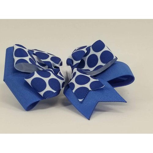 Blue Dots Hair Bow
