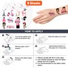 Paris Temporary Tattoos for Kids - Themed Eiffel Tower, Girl Birthday Party Decorations Supplies 96PCS Tattoos Stickers Cute Party Favors Girls Boys Gifts Classroom School Prizes Themed Christmas Pink