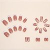 YoYoee French Press on Nails Short Square False Nails Butterfly Fake Nails Full Cover Cute Nails Tips for Women and Girls 24PCS