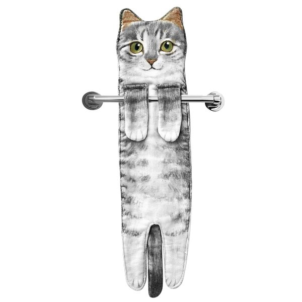 AGRIMONY Cat Funny Hand Towels for Bathroom Kitchen - Cute Decorative Cat Decor Hanging Washcloths Face Towels Super Absorbent Soft - House Warming Christmas Birthday Gifts for Women Mom Cat Lovers