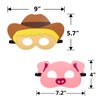 CiyvoLyeen Farm Animal Party Masks Barnyard Animal Felt Masks for Petting Zoo Farmhouse Theme Birthday Party Favors Kids Costumes Dress-Up Party Supplies(12 Pieces)