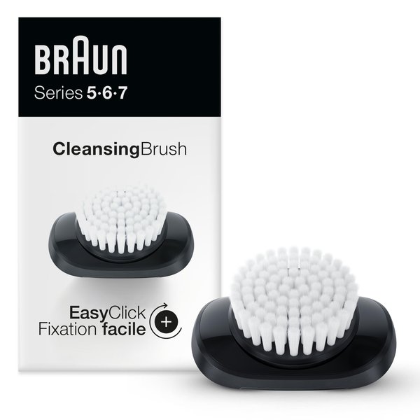 Braun EasyClick Cleansing Brush Attachment for Series 5, 6 and 7 Electric Razors, Compatible with Electric Shavers 5018s, 5020s, 6075cc, 7071cc, 7075cc, 7085cc, 7020s, 5050cs, 6020s, 6072cc, 7027cs