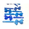 Tara Girls Super Cute Self Hinge Plastic Mulit Design Hair Barrettes Selection. 20 pc blue mix color bow shape.