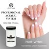 Acrylic Nail Powder for Nails, Super Adhesion Acrylic Nail Powder, Professional Colored Acrylic Nail Powder for Flawless & Beautiful Acrylic Nail Enhancements, Pure White, 32 oz - Joya Mia