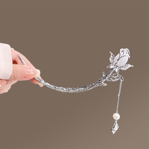 2 Pieces Hair Stick,Fox and Tulip Metal Hairpins Headwear Fork Sticks French Hair Pin Hair Accessories for Women Girls