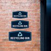 Fancy Plus Recycling Bin Wall or Door Sign Easy Installation | Eco-Friendly Green Awareness -Small