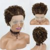 ZIFAN Pixie Cut Wig Human Hair Short Curly Wigs For Black Women Highlight Curly Bob Wig Human Hair Pre Plucked With Baby Hair 13x1 Short Lace Front Wigs Human Hair (Highlight, 6 Inch)