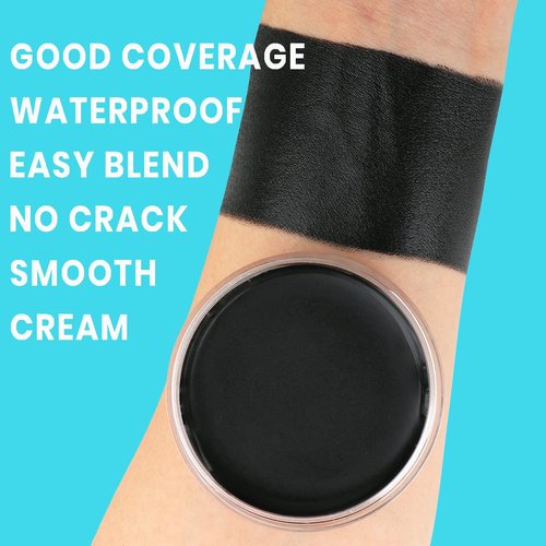 Depvision Professional Oil Based Face Paint Body Paint Creamy Waterproof Face painting Makeup for Kids and Adults Single Color Halloween SFX Christmas Party 30g (Black)