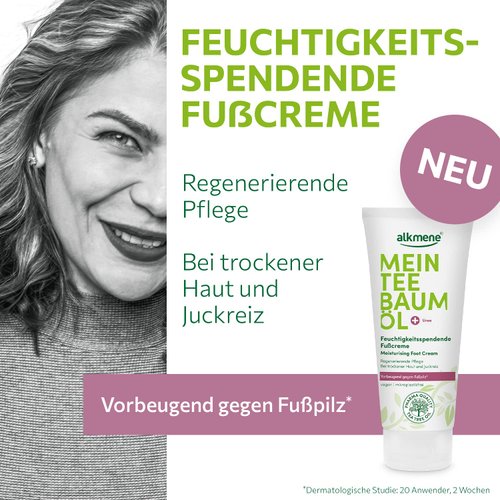 Alkmene Intensive Foot Repair Cream, Feet Cream with Tea Tree Oil, Vegan and Paraben-Free Foot and Heel Cream for Rough, Dry and Cracked Feet, Soothes and Deodorizes, 100 ml